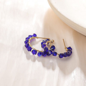 Серьги-кольца с гранеными кристаллами CJH51011 Серьги-кольца с гранеными кристаллами CJH51011