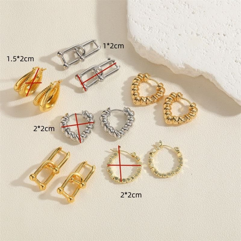 Серьги-кольца сердца фактурные CJC58246