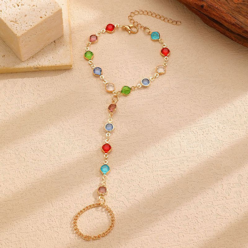 Браслет слейв радужное созвездие с разноцветными камнями