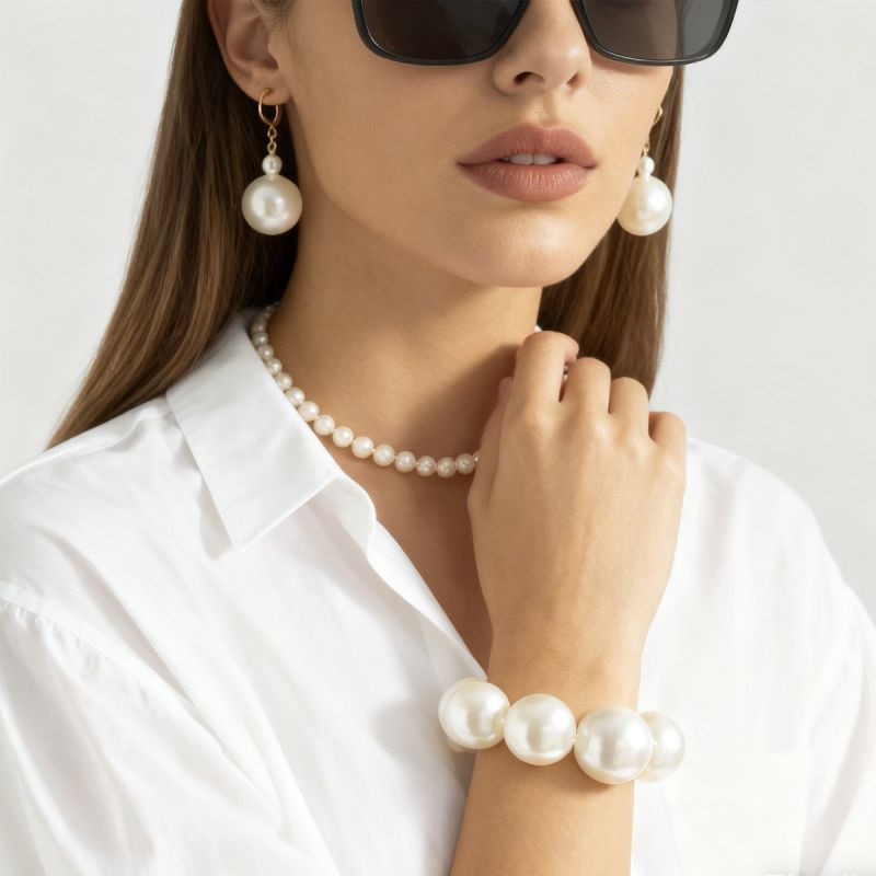 Браслет из очень крупного жемчуга CJT18824 Браслет из очень крупного жемчуга CJT18824