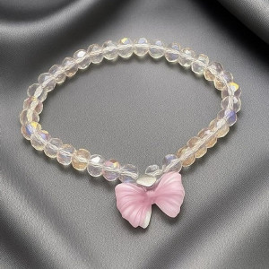 Браслет сияющие кристаллы с розовым бантом J10767CJJ Браслет сияющие кристаллы с розовым бантом J10767CJJ