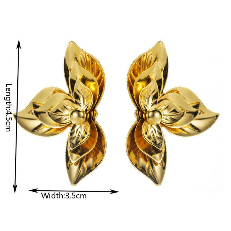 Дизайнерские серьги-пусеты лепестки CJN42926