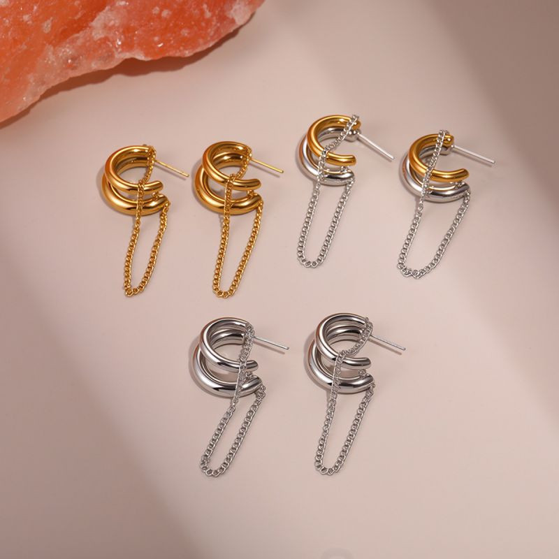 Серьги Висячие Двухцветные дуги CJR63445