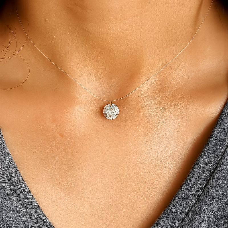 Минималистичное колье-невидимка с одиночным кристаллом J11449CJJ