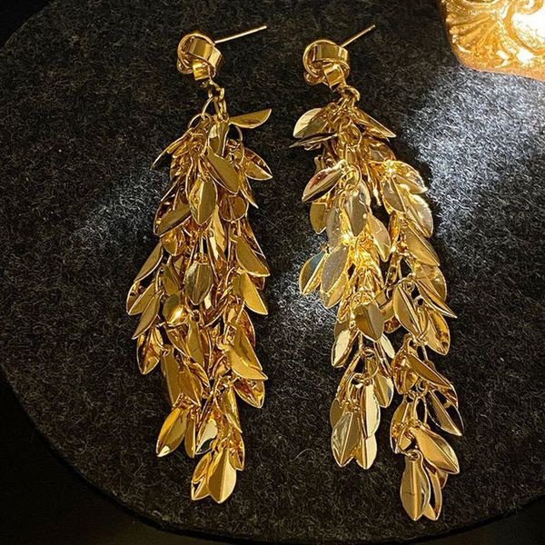 Длинные серьги «Золотая ива» J11569CJJ