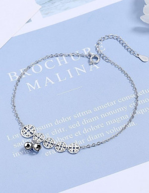 Браслет с подвесками-снежинками и фианитами T89577