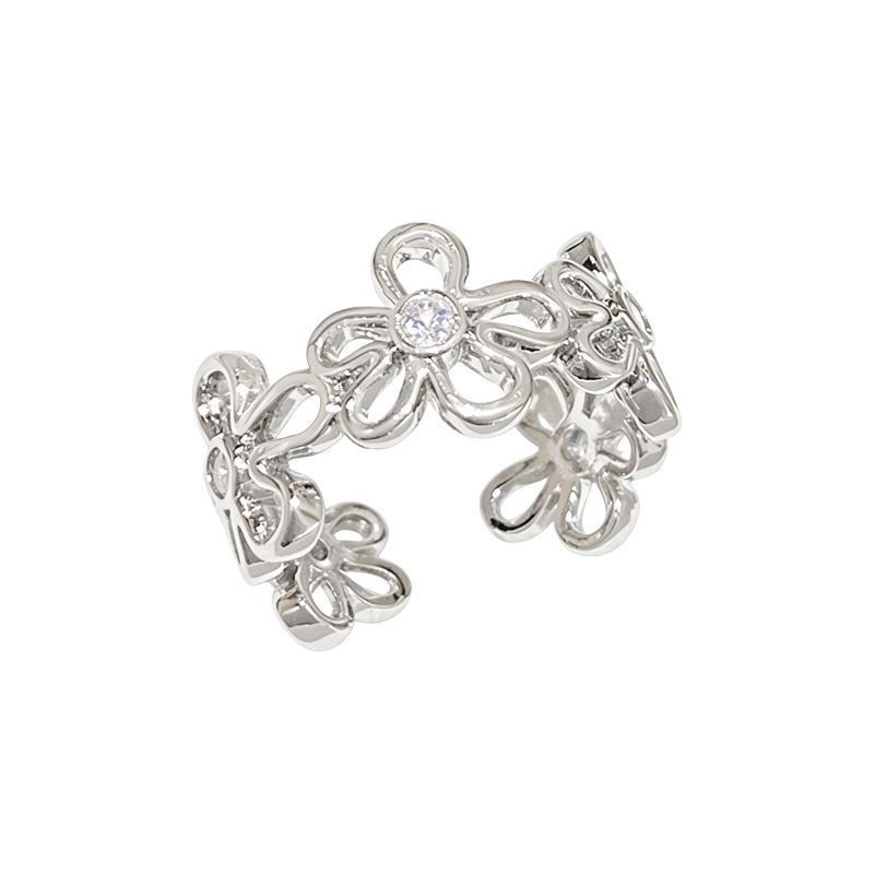 Серебряное кольцо с ажурным цветком ASUZ48955