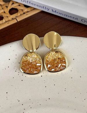 Серьги-подвески с золотистой поталью Z53153