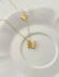 Стальная цепочка с напылением золотом кулон бабочки с микрокристаллами J10084(CJJ)
