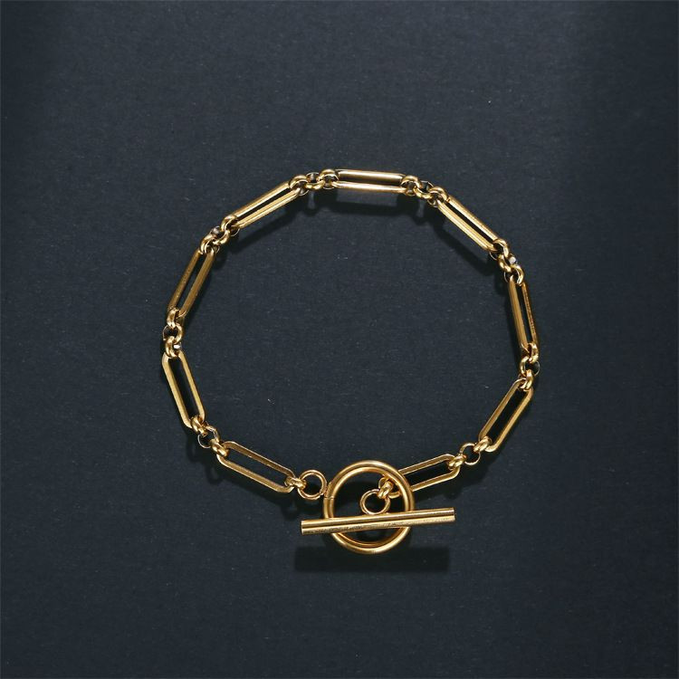 Браслет с плетением из тонких звеньев и золотистым финишем 1J12462CJJ Браслет с плетением из тонких звеньев и золотистым финишем 1J12462CJJ