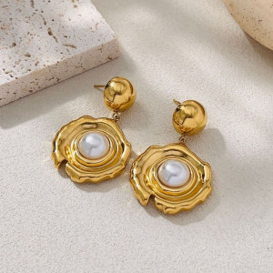 Серьги Висячие Цветы в стиле Барокко CJL74301