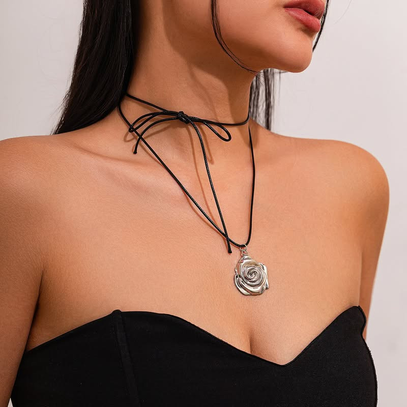 Колье ювелирный сплав роза 1J11760CJJ Колье ювелирный сплав роза 1J11760CJJ