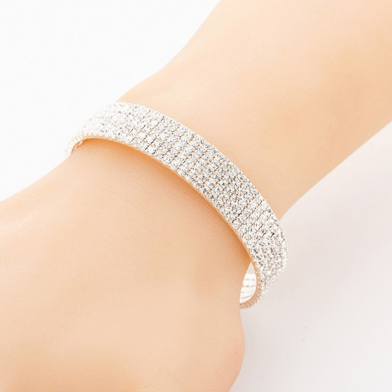 Браслет жесткий сетчатый с розовым мерцанием CJG24556