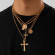Многослойная цепочка с крестом и декоративными монетами CJT15129