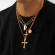 Многослойная цепочка с крестом и декоративными монетами CJT15129