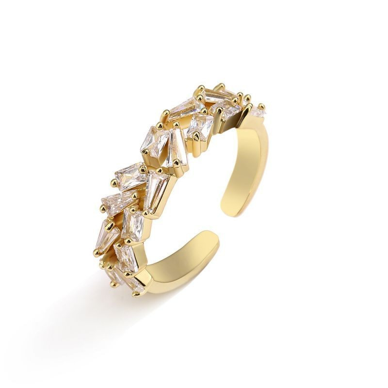 Кольцо из чередующихся кристаллов в огранке капля CJG25962 Кольцо из чередующихся кристаллов в огранке капля CJG25962