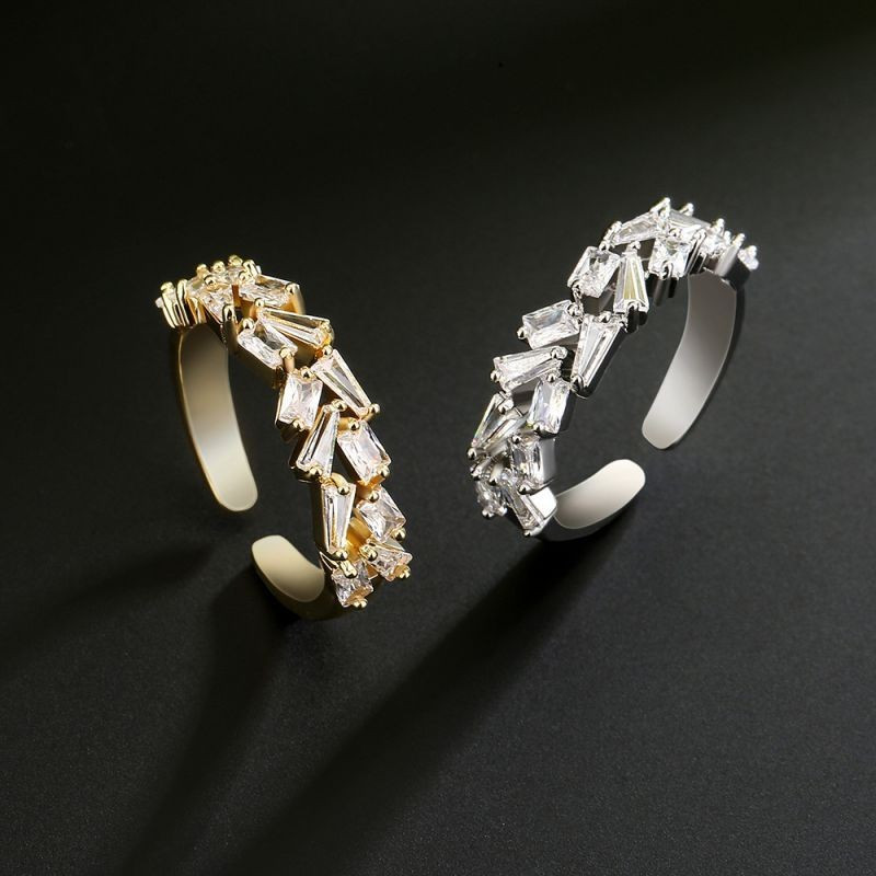 Кольцо из чередующихся кристаллов в огранке капля CJG25962 Кольцо из чередующихся кристаллов в огранке капля CJG25962