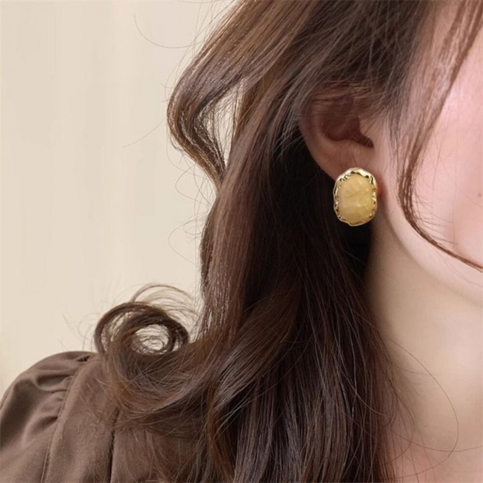 Серьги медицинская сталь с напылением золотом J11251CJJ Серьги медицинская сталь с напылением золотом J11251CJJ