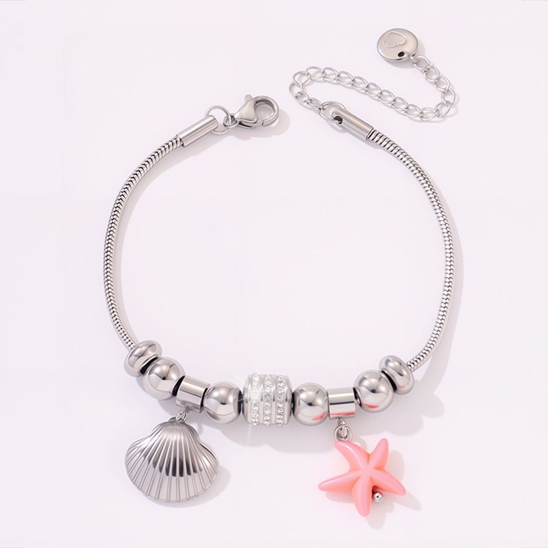 Браслет-цепочка с морскими подвесками и жемчугом CJR62099 Браслет-цепочка с морскими подвесками и жемчугом CJR62099