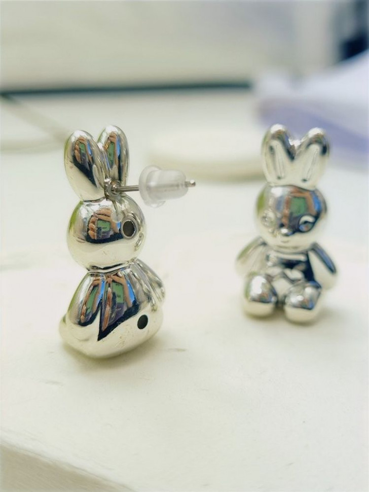 Серьги ccb пластик кролики J10024CJJ Серьги ccb пластик кролики J10024CJJ