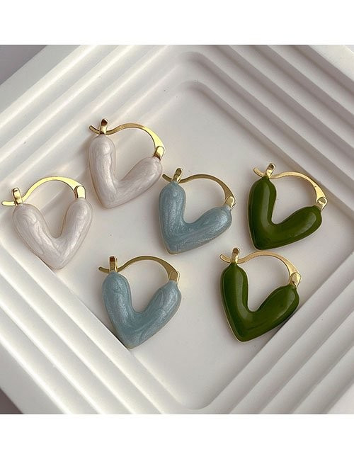 Серьги-кольца с голубыми сердцами Z31778