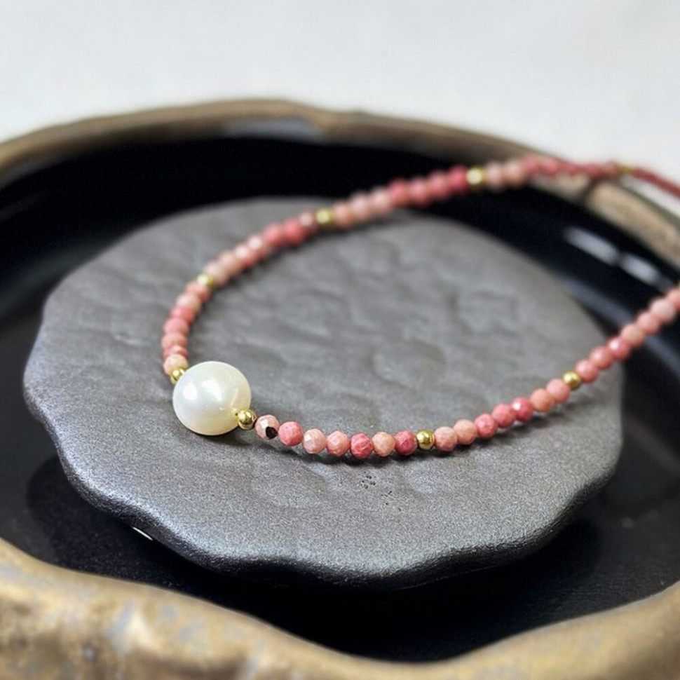 Браслет лаконичные бусины с крупной жемчужиной J10770CJJ Браслет лаконичные бусины с крупной жемчужиной J10770CJJ