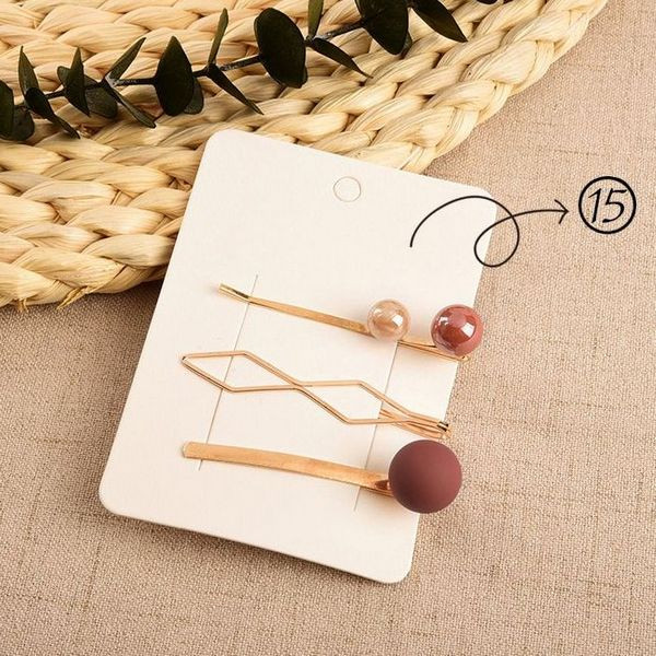 Набор заколок невидимки с бусинами J11619CJJ Набор заколок невидимки с бусинами J11619CJJ