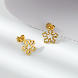 Серьги-пусеты Цветы контурные ажурные CJL30342 Серьги-пусеты Цветы контурные ажурные CJL30342