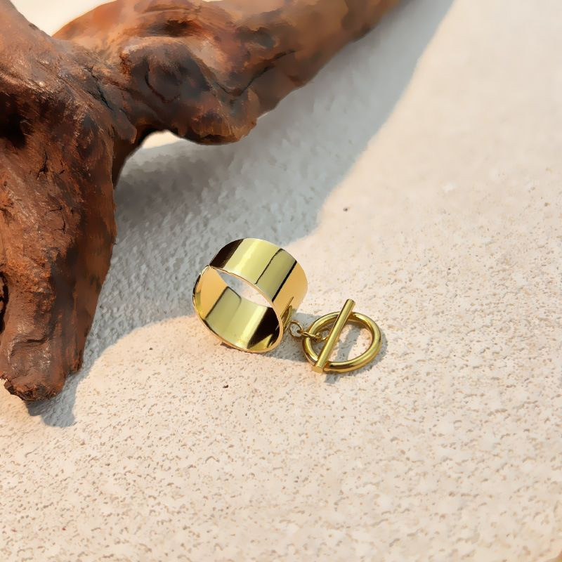 Широкое гладкое кольцо-манжет CJM18942