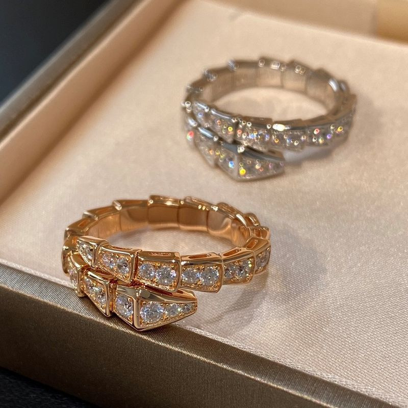 Кольцо медь с напылением золотом и фианитами змея 1J11963CJJ