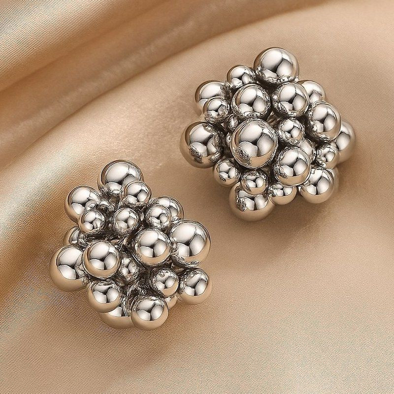 Серьги гвоздики из бисера стальная игла  1J12117CJJ