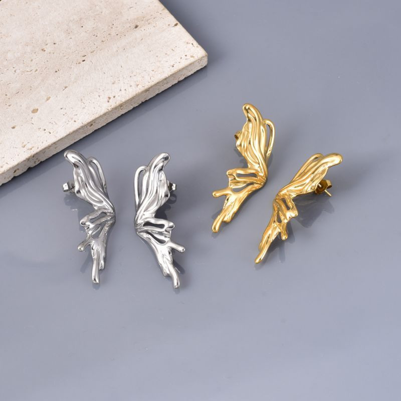 Серьги-пусеты Крылья бабочки абстрактные CJL89075