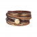 Браслет кожаный многослойный с золотистыми вставками CJT05179 Браслет кожаный многослойный с золотистыми вставками CJT05179