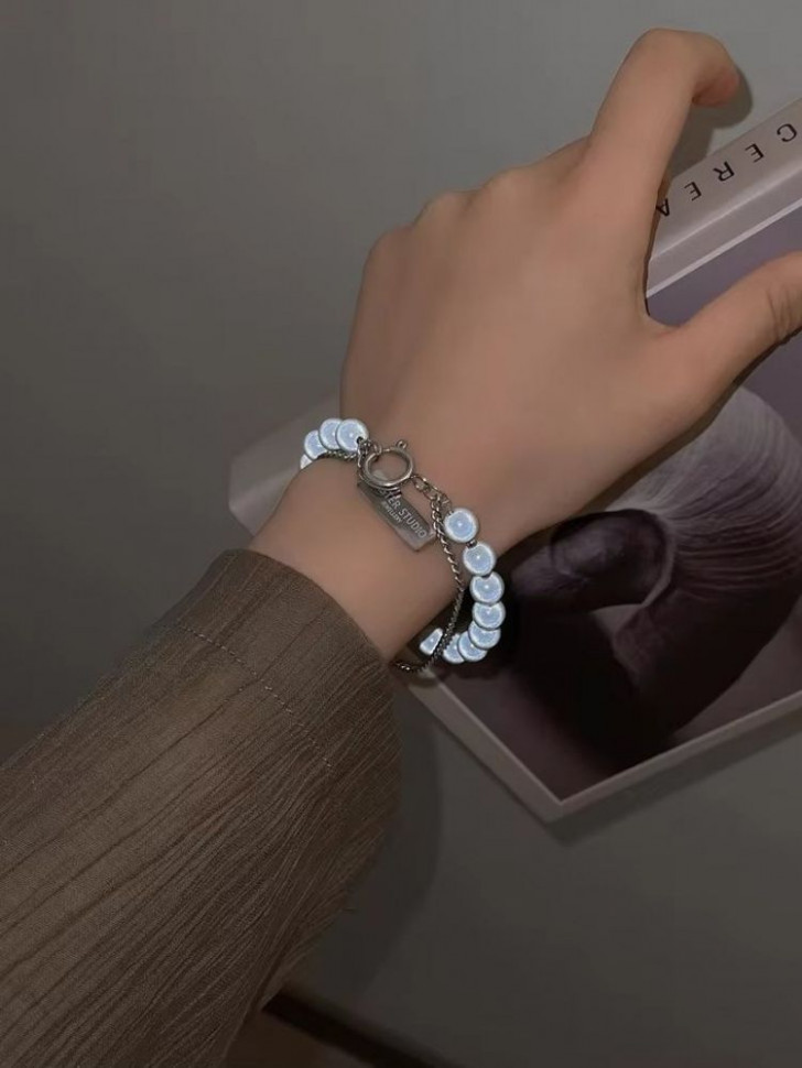 Браслет классический жемчуг с удлиняющей цепочкой J10772CJJ Браслет классический жемчуг с удлиняющей цепочкой J10772CJJ