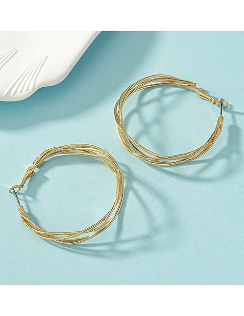 Многослойные серьги-кольца из тонких переплетенных нитей M17569