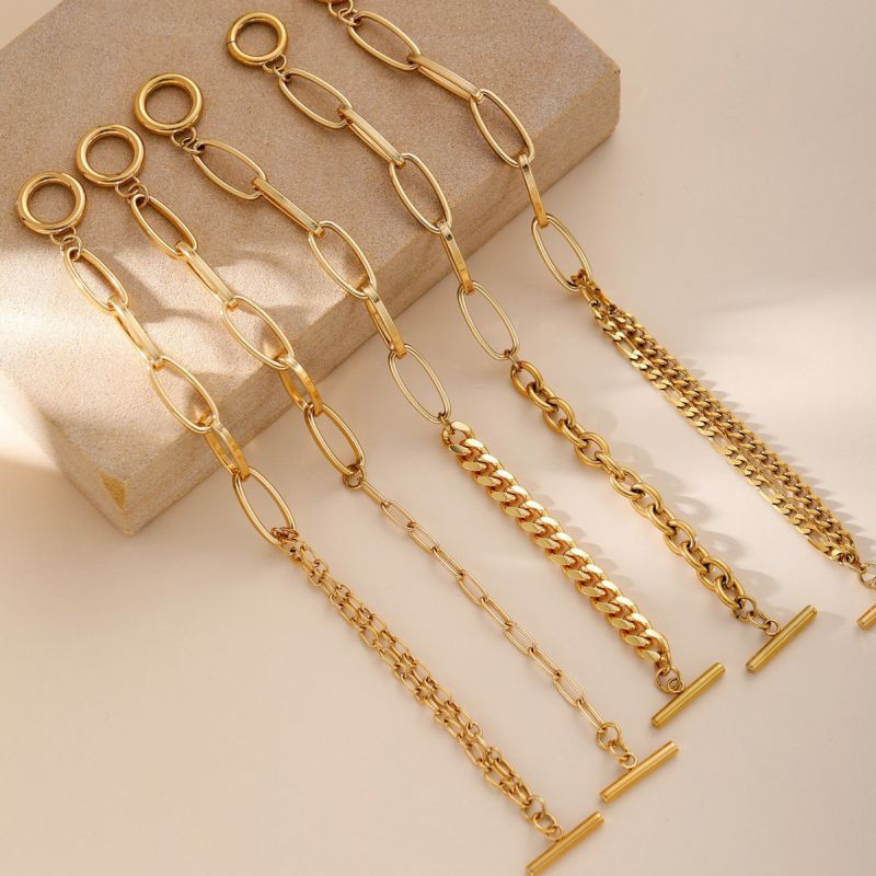 Браслет цепочка золотистого цвета CJN36920