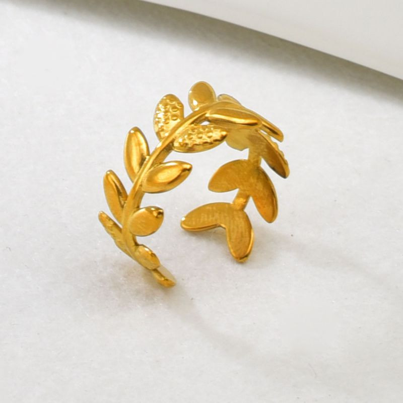 Разомкнутое фаланговое кольцо в форме лавровой ветви CJR56278