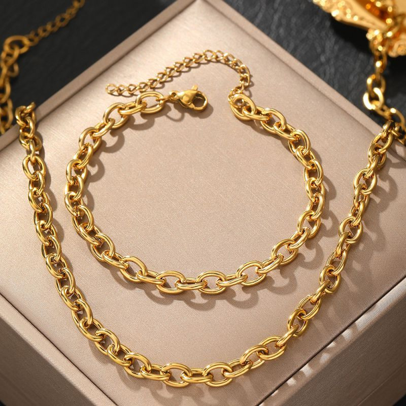 Стальной комплект бижутерии CJM03849