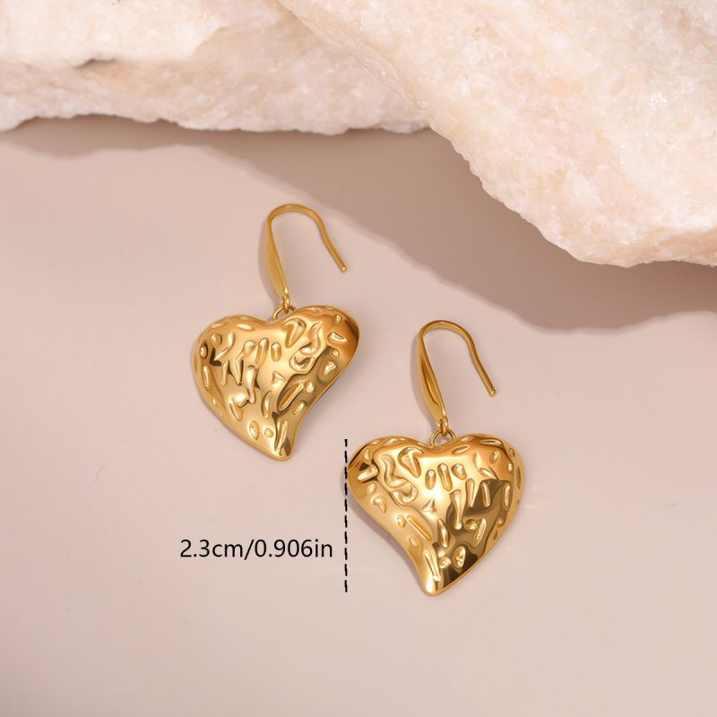 Серьги Висячие Мятые сердца CJR63448 Серьги Висячие Мятые сердца CJR63448