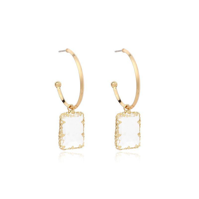 Серьги-петли с гранеными кристаллами CJL17407