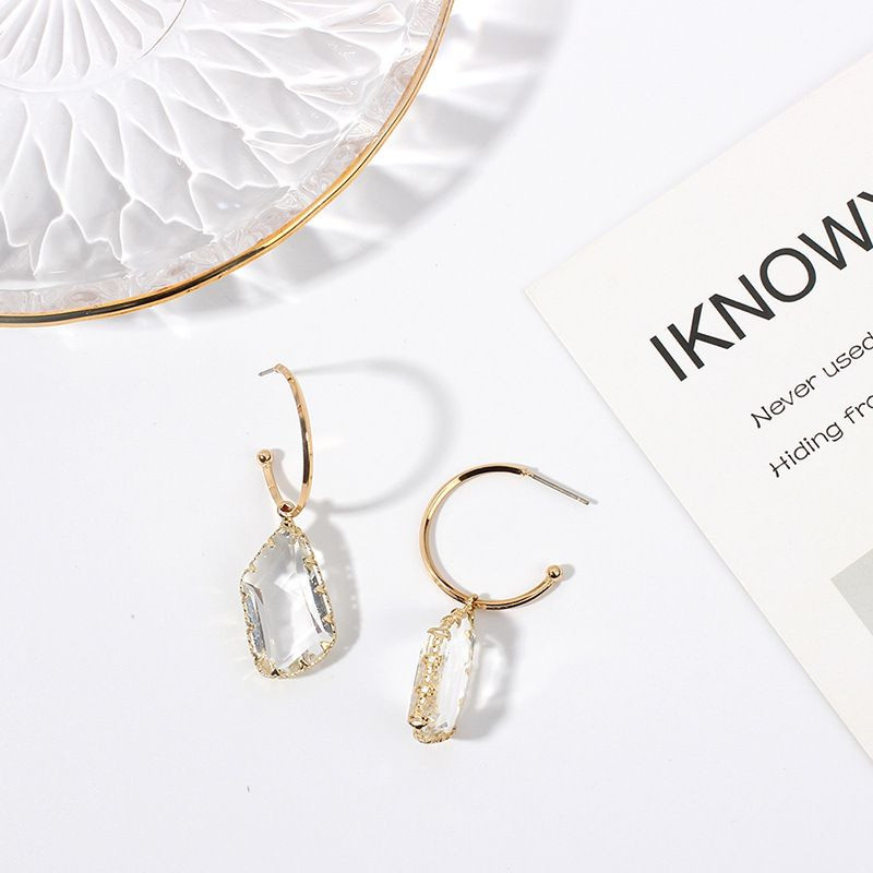 Серьги-петли с гранеными кристаллами CJL17407