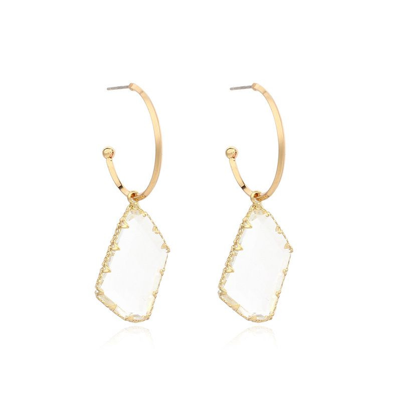 Серьги-петли с гранеными кристаллами CJL17407