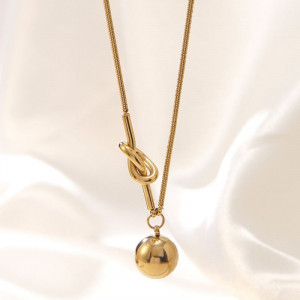 Цепочка с подвеской в форме сферы и декоративным узлом CJT26601 Цепочка с подвеской в форме сферы и декоративным узлом CJT26601