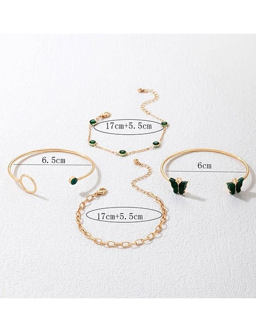 Комплект браслетов с бабочками и кольцом Z15734