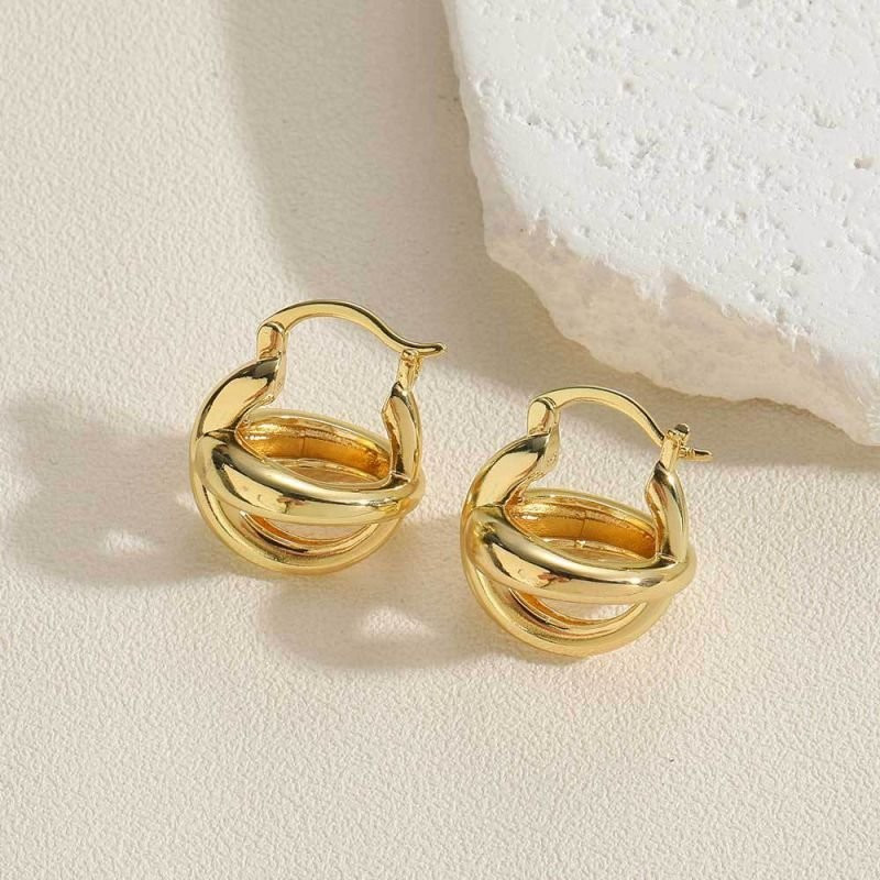 Серьги-кольца с декоративными перемычками CJC59489