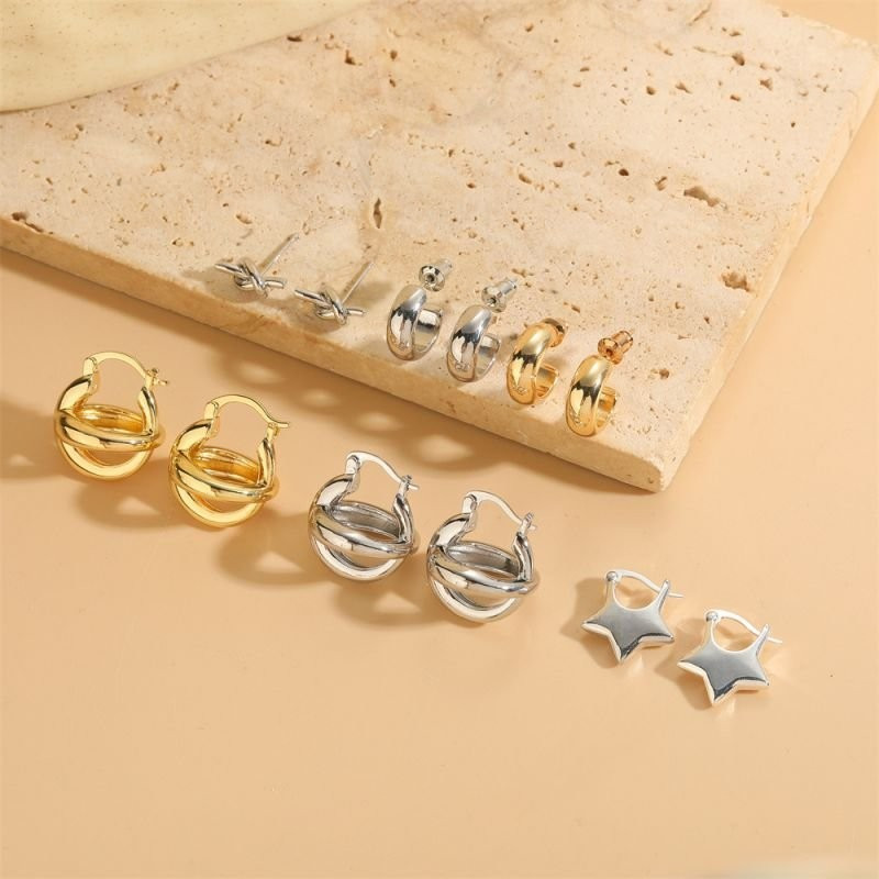 Серьги-кольца с декоративными перемычками CJC59489