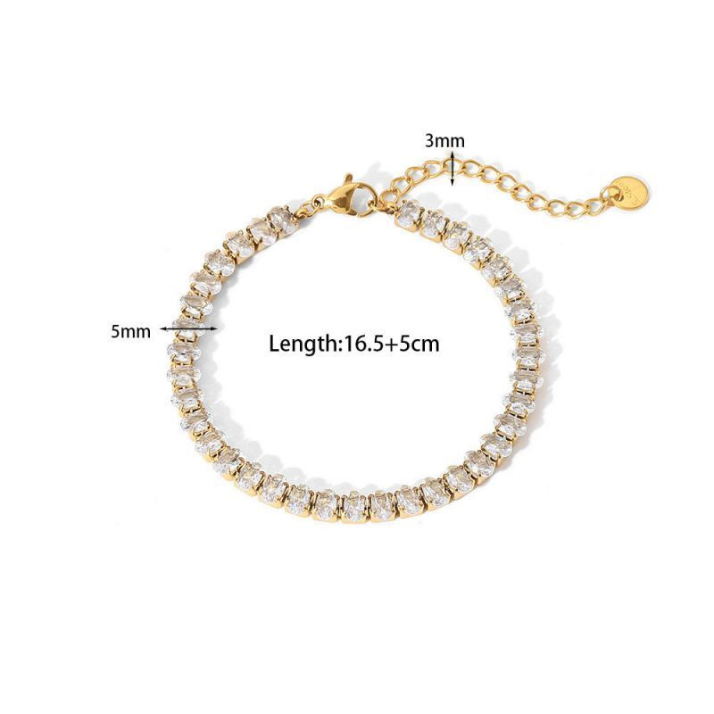 Браслет-цепочка с сияющей дорожкой фианитов CJP80004 Браслет-цепочка с сияющей дорожкой фианитов CJP80004