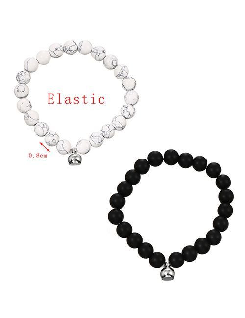 Парные браслеты инь-ян из натурального камня R08462