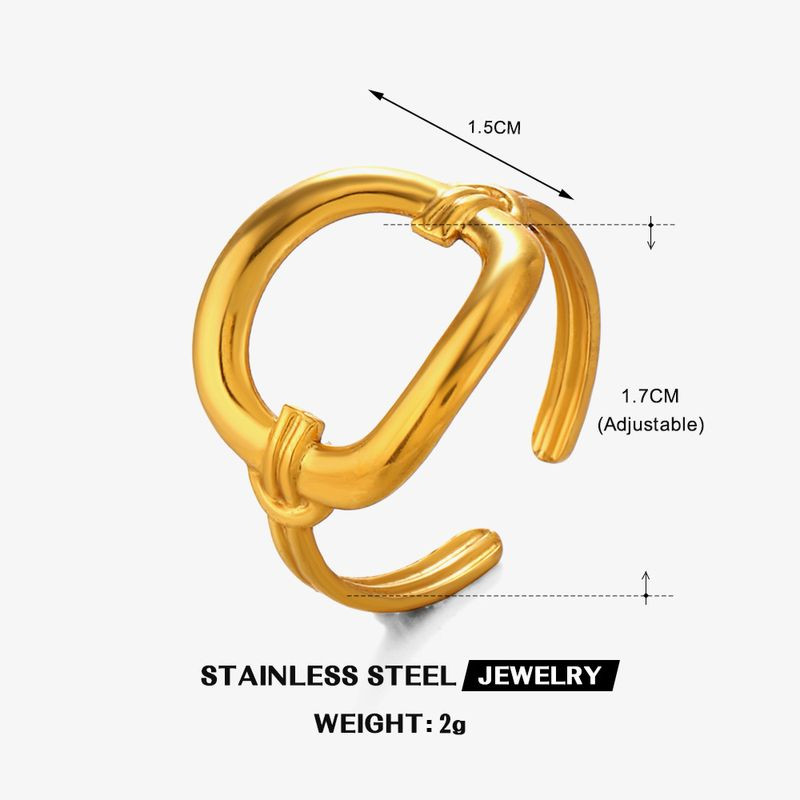 Золотистое кольцо в форме объемного звена на открытой шинке 1J12468CJJ