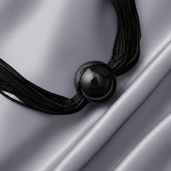 Черный многослойный чокер с темной жемчужиной 1J11763CJJ